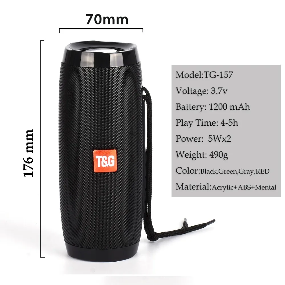 New Arrival Portable LED  Pulse Speaker Wireless light flashing waterproof tg 157 speaker