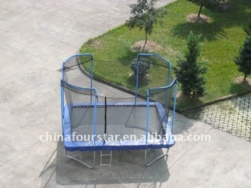 Cheap Rectangle Trampoline square trampoline with safety net