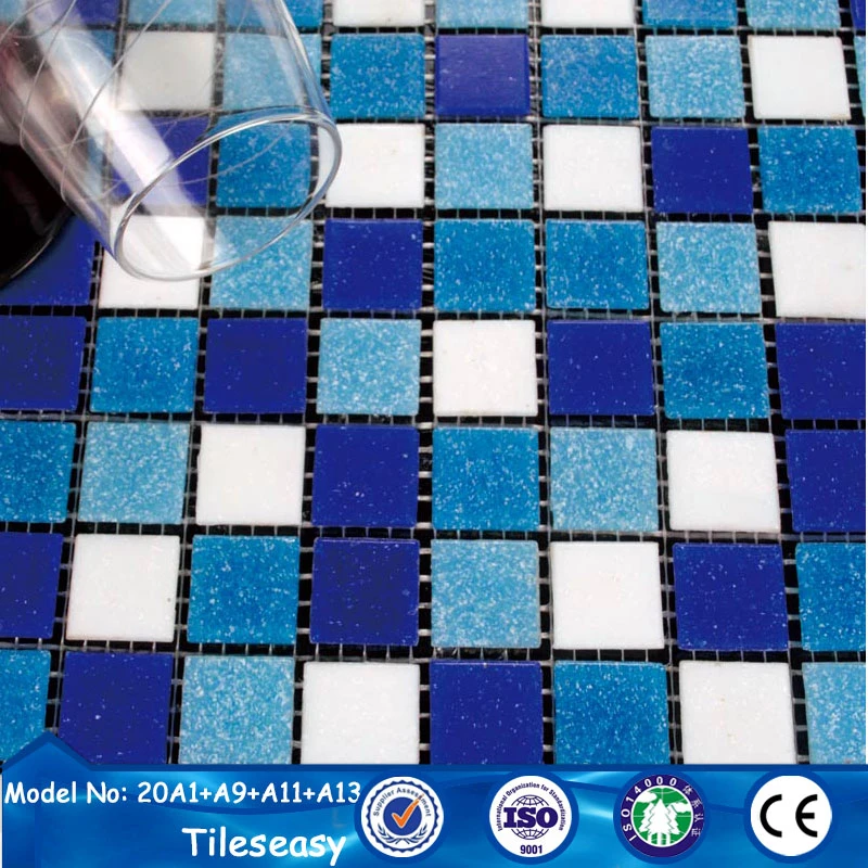 2015 new trend 25mm square glass brick tile swimming pool mosaic tiles