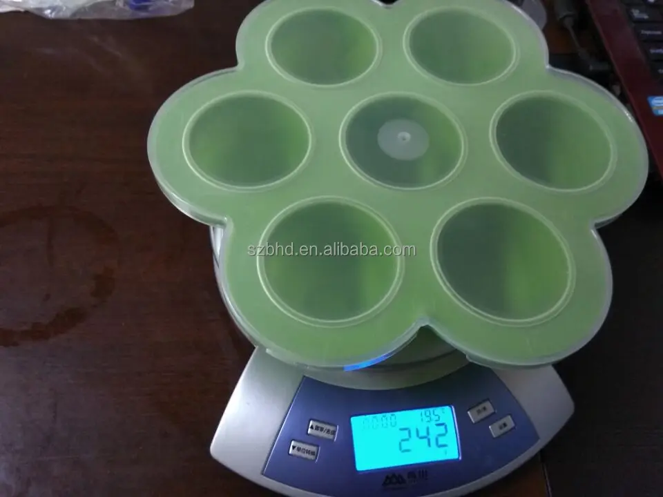 Silicone Storage Container and Baby Food Freezer Tray with Lid , Silicone Egg Bites Molds for Pot