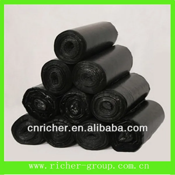 different size biodegradable black garbage bag trash bag bin liner on roll