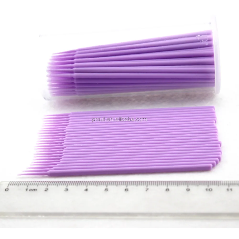 
pvc container packing 100pcs/barrel dental micro brush applicator 
