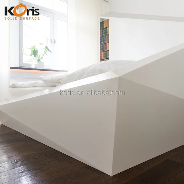 Koris customized acrylic solid surface white kitchen sink