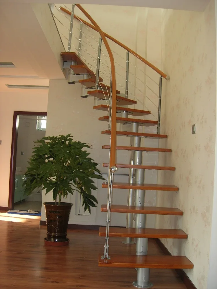 
Good Quality stainless Steel and wooden staircase 