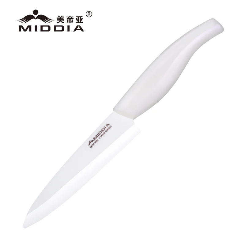 5 Pieces Ceramic Knife Set With Stand,Cutting Board,Pearl White Japanese Knife