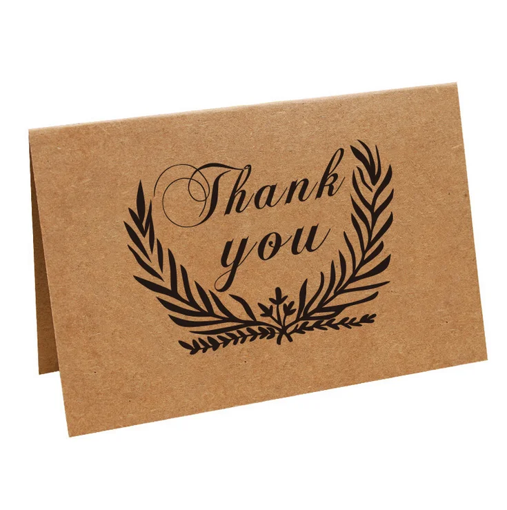 100 Custom mini luxury Thank You kraft paper greeting for your purchase Cards Set printing With Blank Inside for Writing