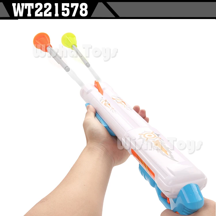 Hot selling kids funny toy dart gun 2 barrels repeater sucker bullet
