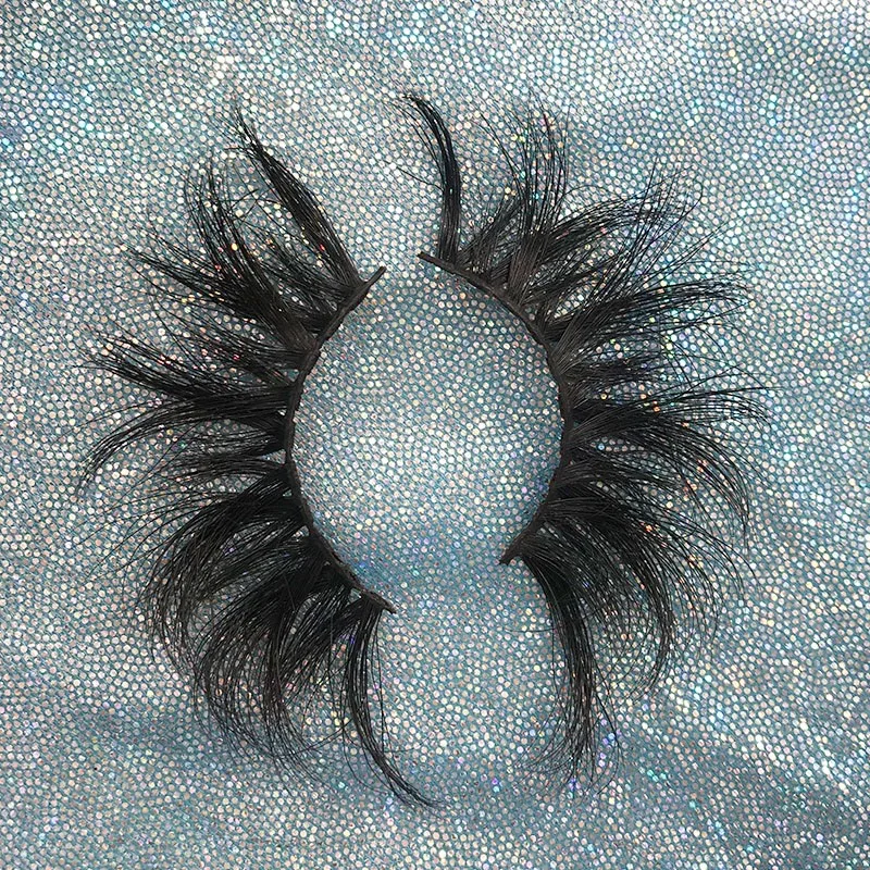 False wispy lashes fluffy full strip mink lashes3d lashes wholesale 5d 25mm mink eyelash