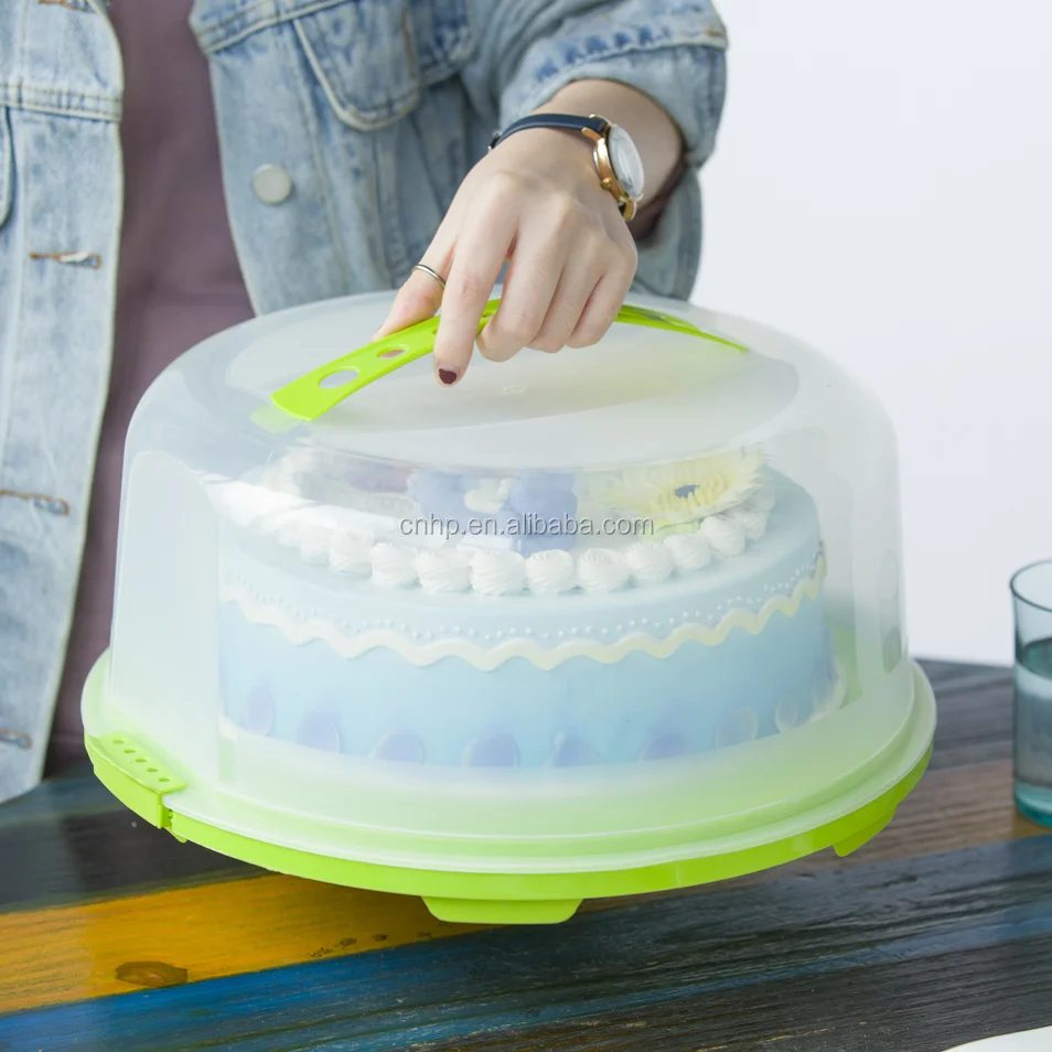 food grade plastic round shape cupcake cake keep fresh carrier storage container