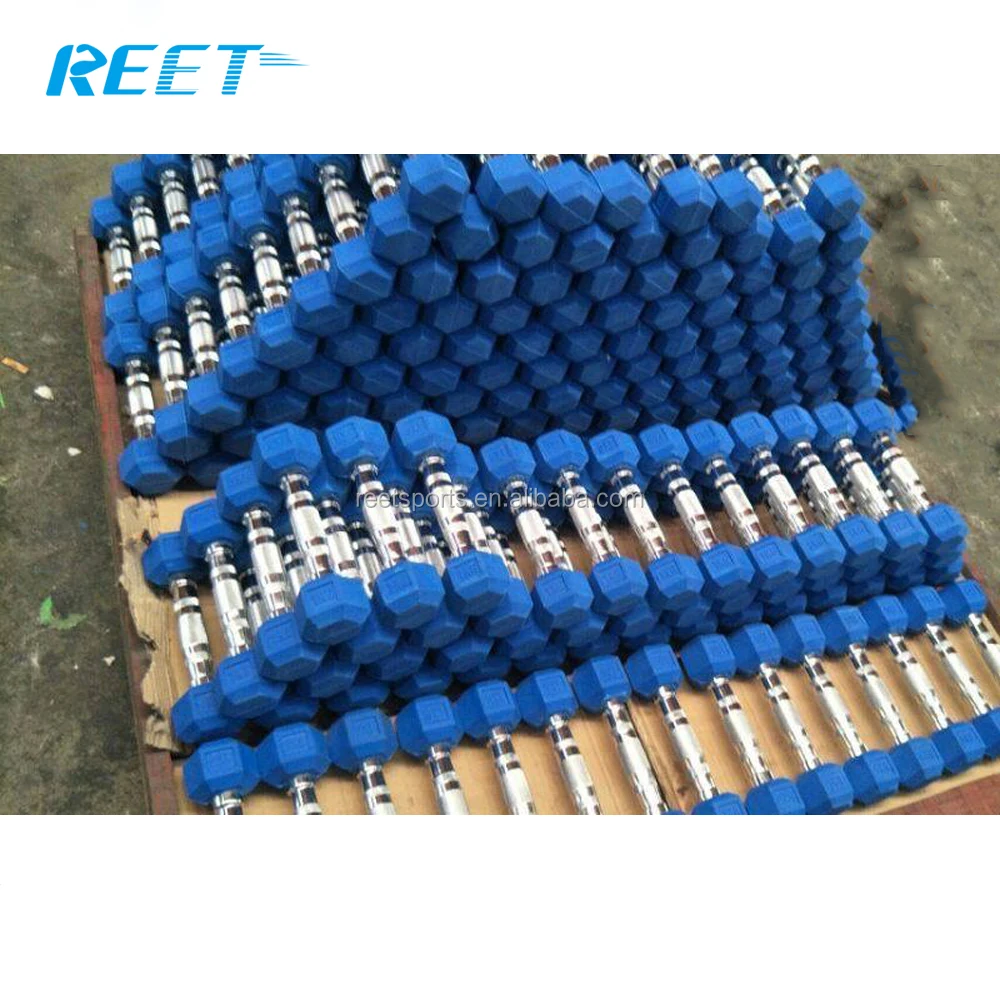 Color Custom Rubber Hex Dumbbell