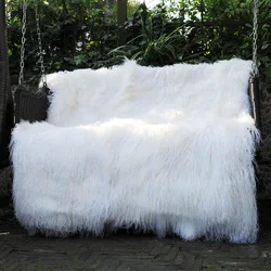CX-D-23B Real Decorative Mongolian Tibetan Lamb Fur Rug Carpet