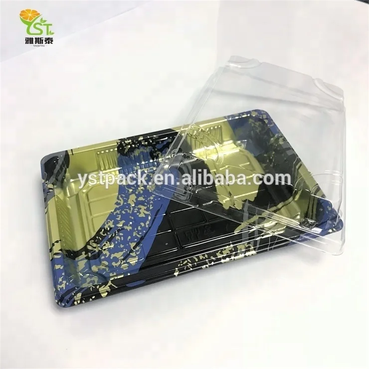 Biodegradable Disposable Plastic Sushi Packaging Boxes With High Quality Lid