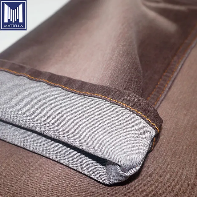 wholesale OEM customized brown color 10oz 11oz cotton spandex satin sateen women jackets jeans stretch denim fabric