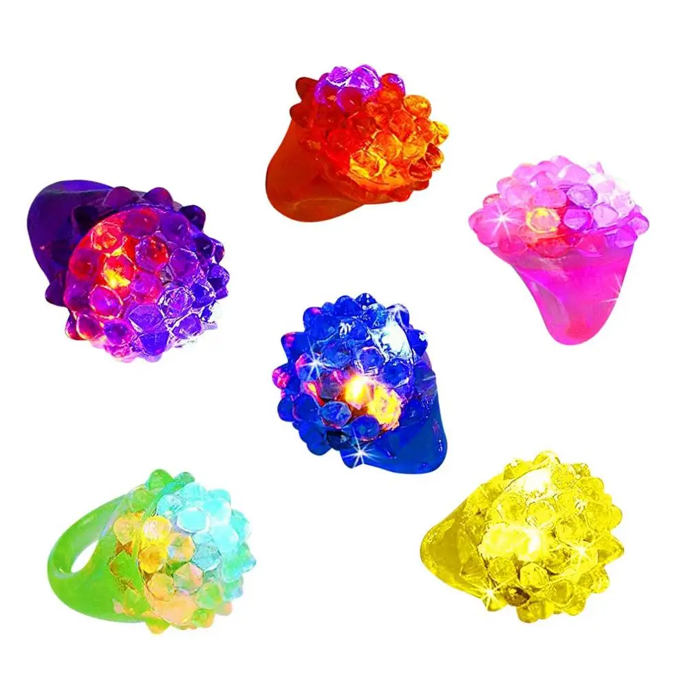 Flashy Bumpy Rings Colorful Flashing LED Glow  Rings Light Up Glow Party Favor Rings for Party