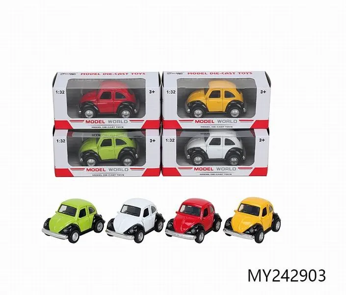 Emulation old classic model 1: 32 scale die cast pull back beetle car metal vintage car toys for kids