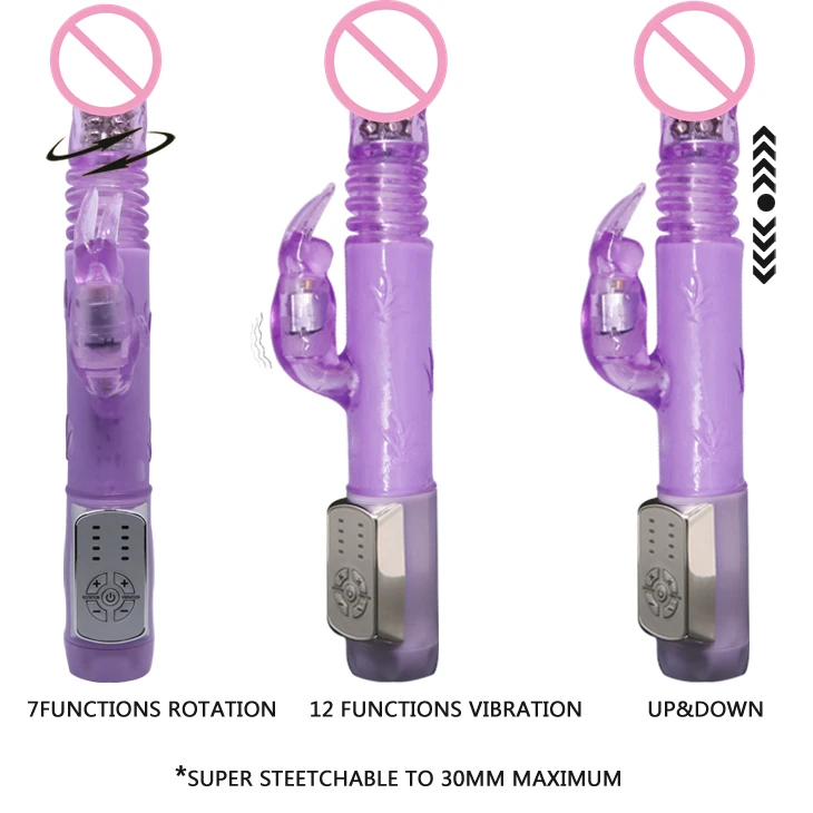 Rabbit Vibrators 12-function Vibrations 7-function Rotations  Female Masturbator G Spot Vibrator Massager