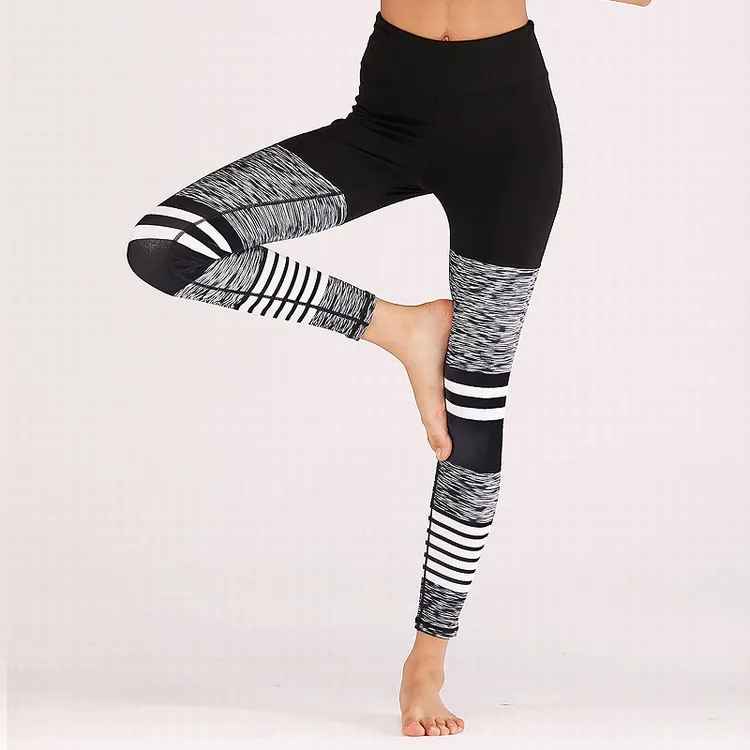 Colorful Striped Yoga Leggings Pants No Panties With Custom Logo Joggers Track Pants Sports