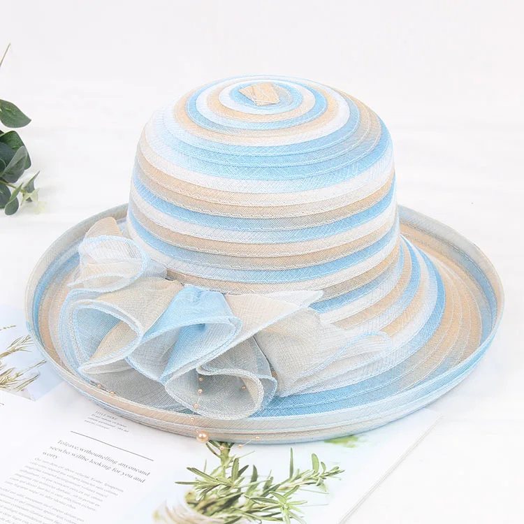Factory Wholesale OEM Silk Stitching Hat Bowler Hat Lady Church Hat