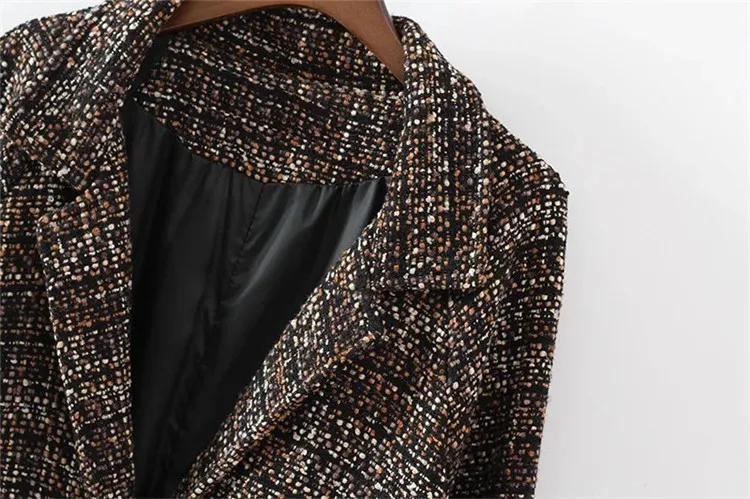 autumn winter new ladies tweed long jacket coat woman clothing
