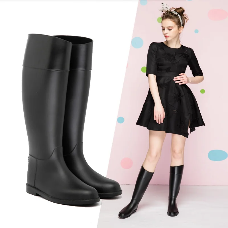 Hotsale new unique design fashion high wellington girls PVC rain boots