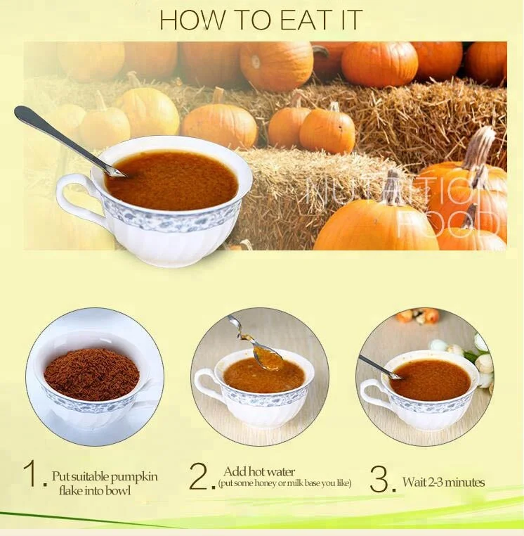 High quality Natural health Instant Pumpkin flakes breakfast food cereal flake factory