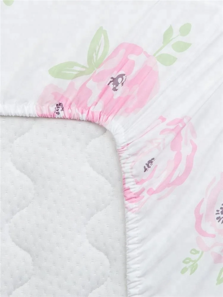 Silky Soft Floral Toddler Sheets For Baby Girls Crib Sheet
