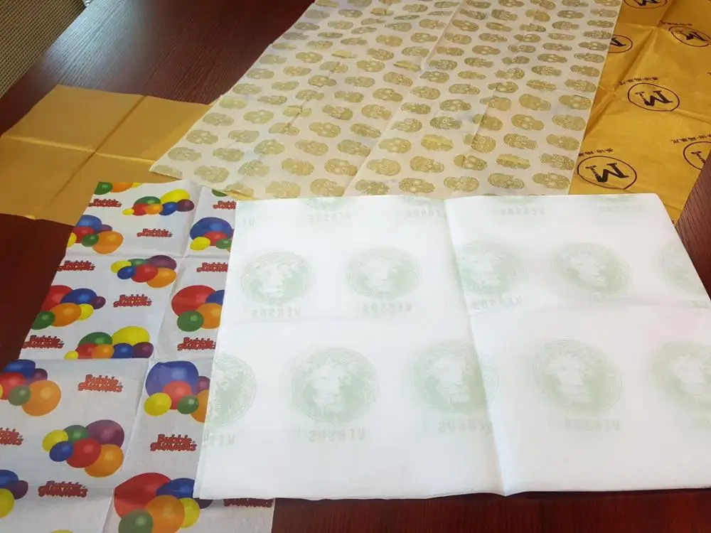 Самая дешевая индивидуальная превосходная Золотая шелковая бумага на белой основе для упаковки подарков