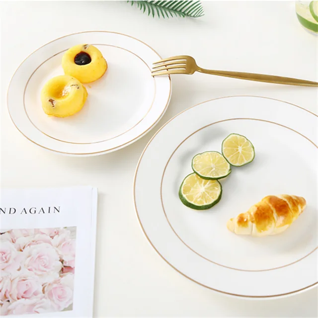 Hot selling Creative New Product Luxury Gold Rim Bone China Charger Plates/dishes