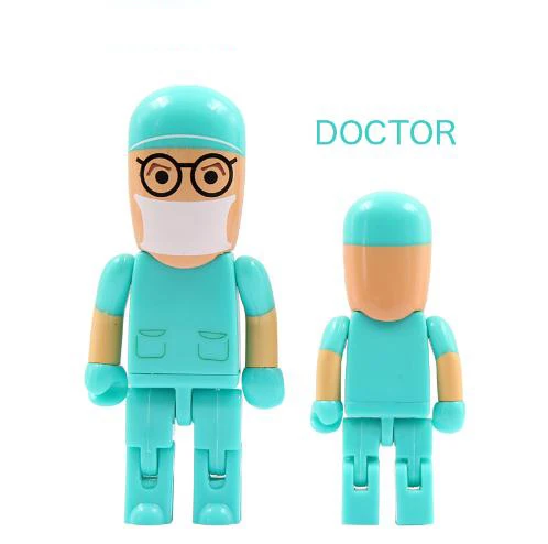 Hot Sale Doctor Style  USB Flash Drive 2.0 1GB 2GB 4GB Nurse Shape USB Memory Stick 3.0 Pen Drive  8GB 16gb 32gb 64gb