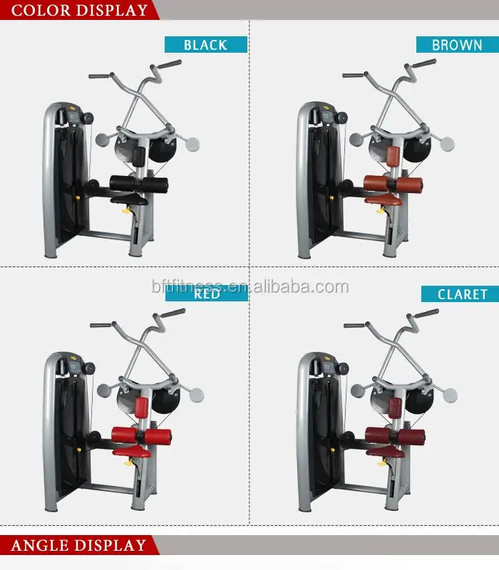 GuangZhou Commercial Gym Equipment Bodybuilding Seated Lat Pull down Machine for Back and Chest Muscles Fitness Equipment