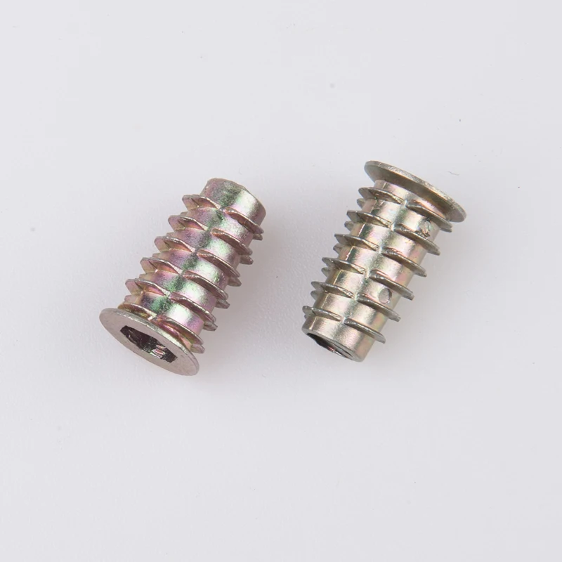 Zinc Plate Barrel Hex Socket  Insert Nut For Wooden Furniture