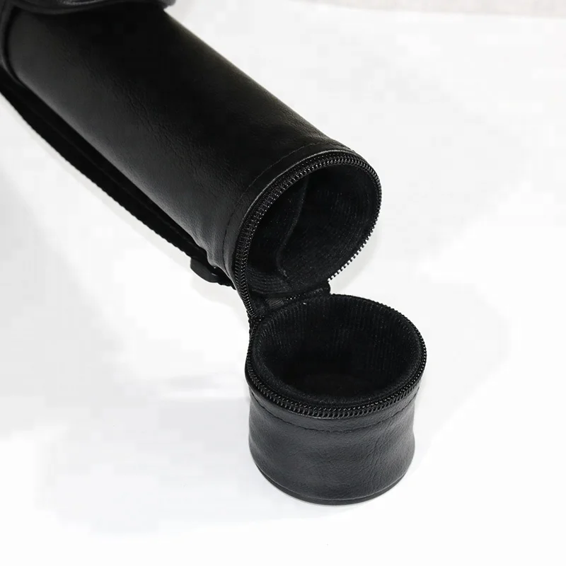 Black leather 1/2 pool sport billiard cue case with cheap price