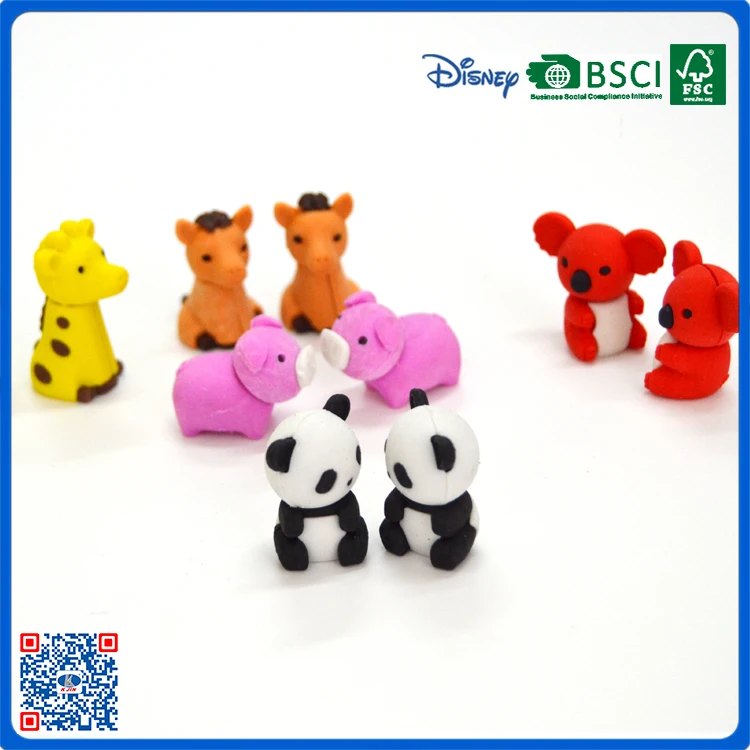 multi shape chineses panda eraser TPR material cute animal eraser