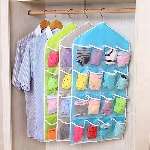 STOCK 44*78CM 16 Pocket Socks Storage Bag, Multi-Function Baby Diapers Organizer Bag