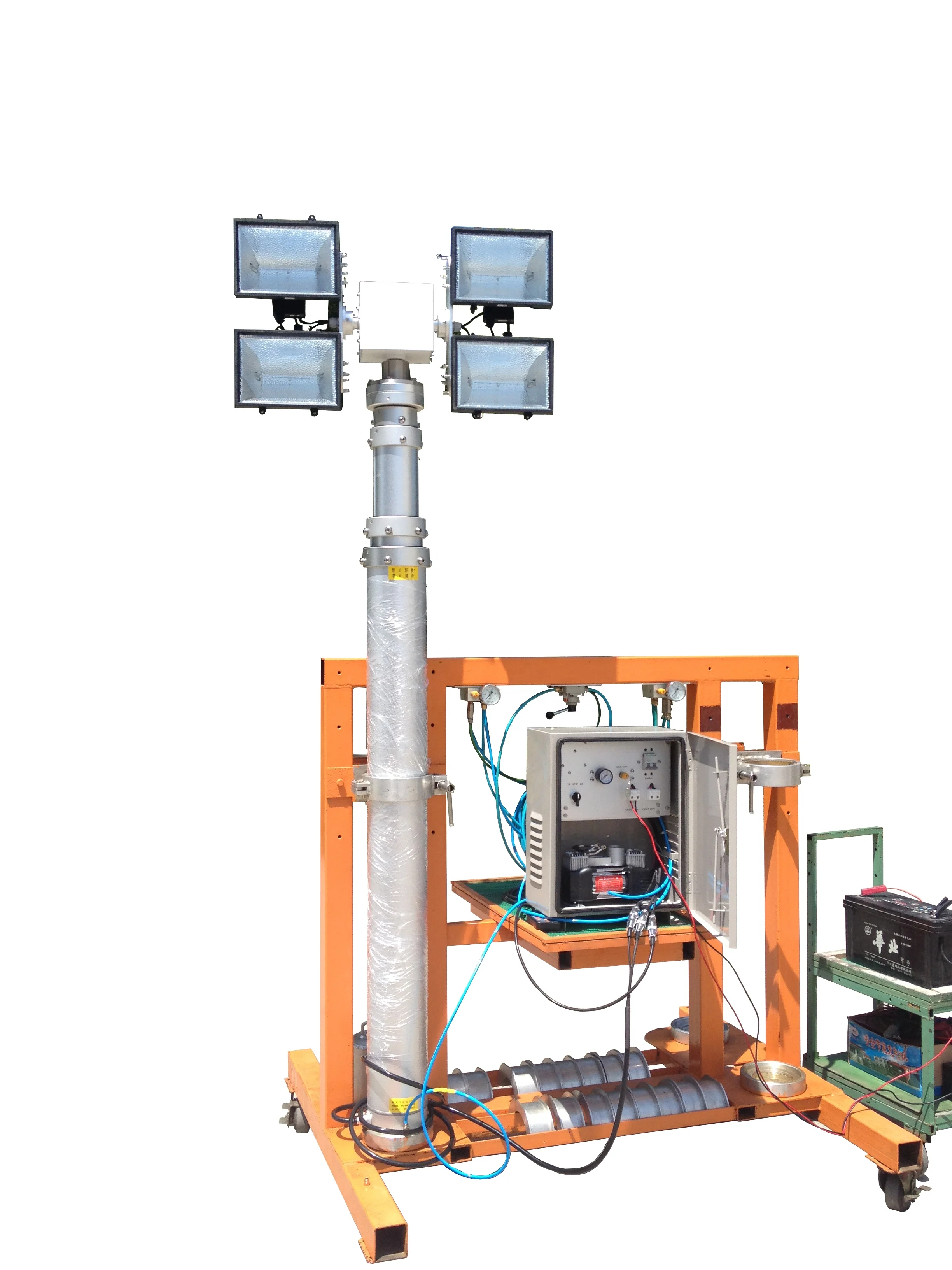 Built-in cable pneumatic telescopic mast lamp pole