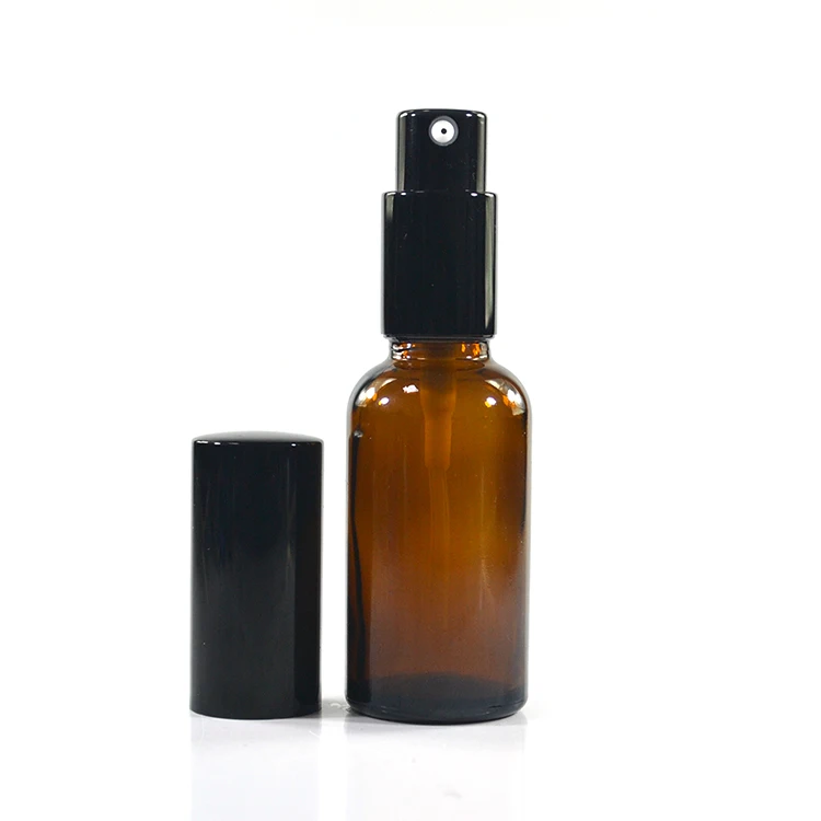 Hot sale Cosmetic bottle 100ml amber perfume lotion serum glass bottle with pump sprayer cap