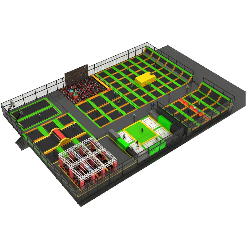 Small trampoline foam pit area Free Jump Sky zone Trampoline Park Bouncing Bed