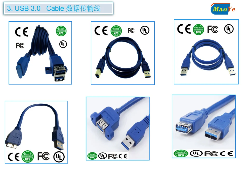 USB 3.0 AM TO MicroB 90 degrees bend Date Cable factory wholesale
