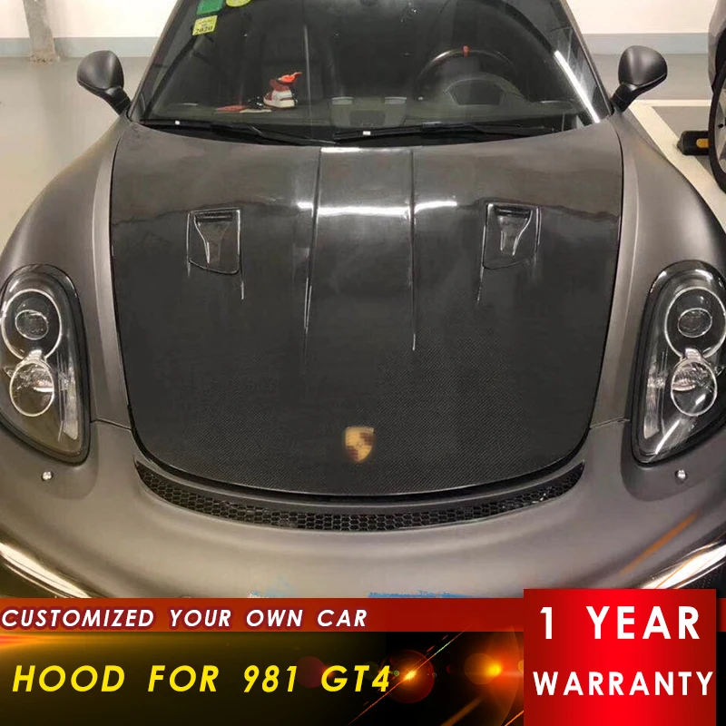 For Porsche Cayman 981 Carbon Fiber Engine Hood Bonnet