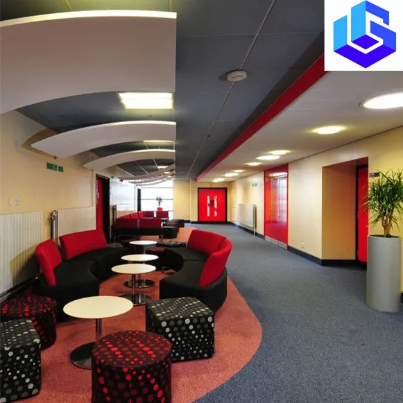 Fireproof Grade A Curved Baffle Fiberglass Ceiling Panel