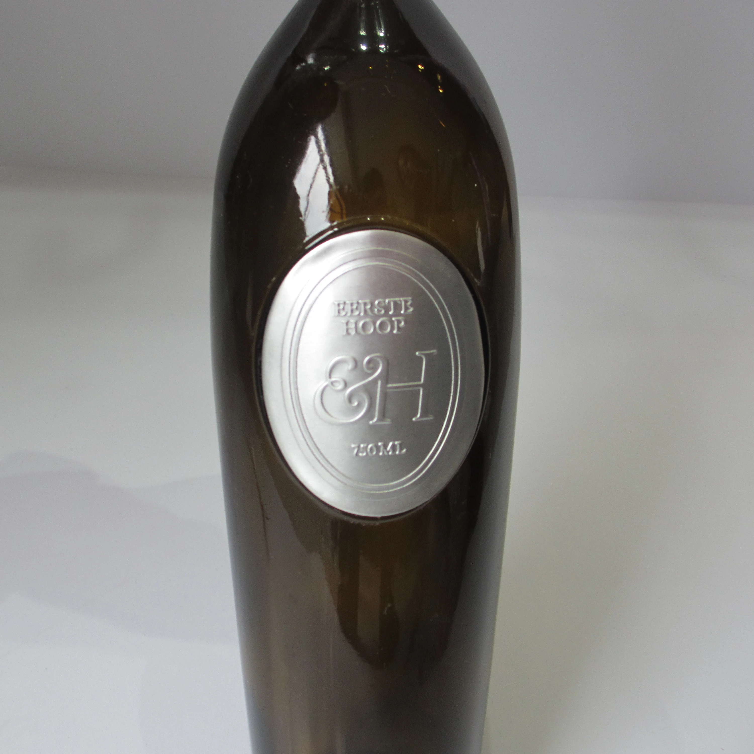 matte silver aluminum label embossed metal sticker for wine bottle