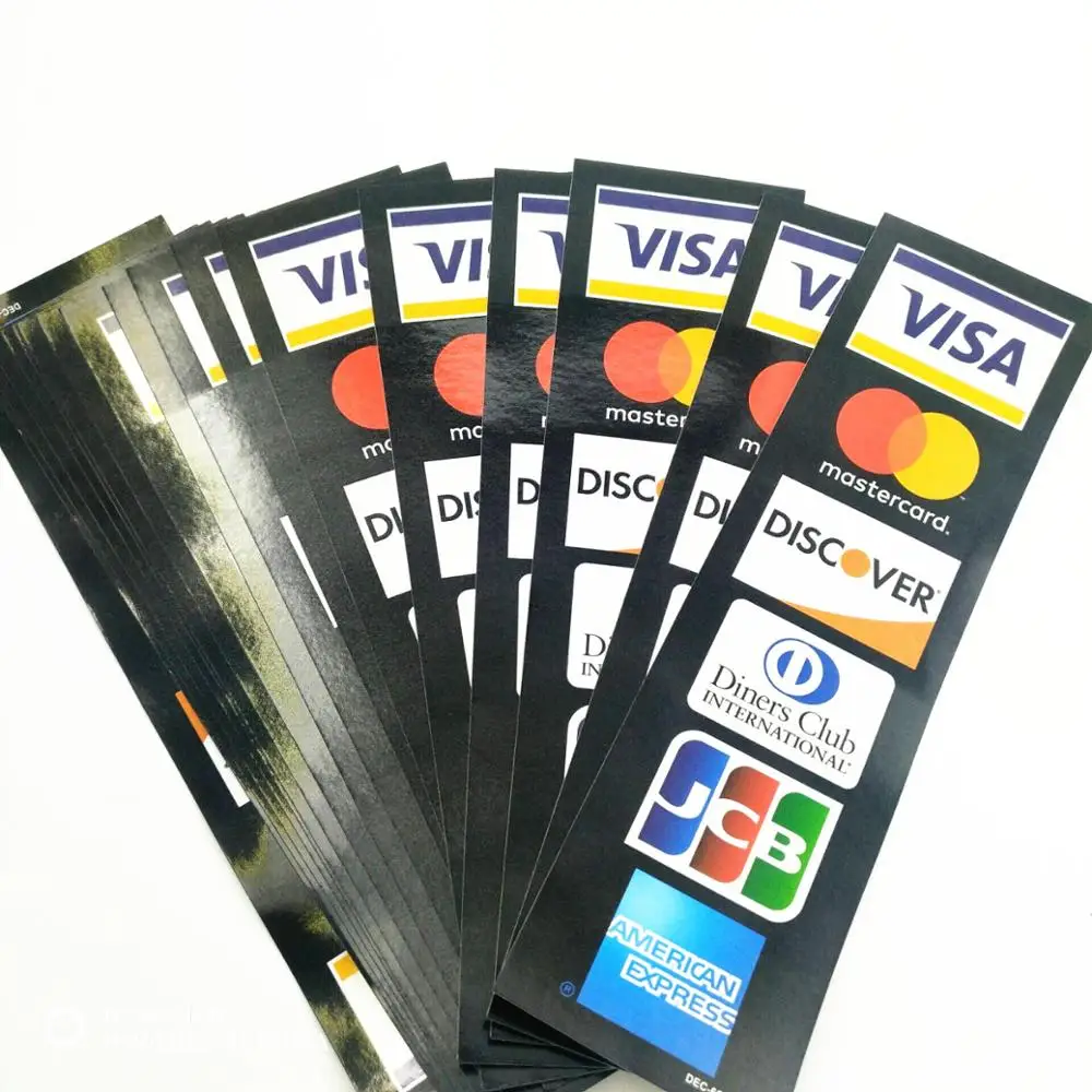 Custom VISA CMYK Colored paper stickers/printed labels