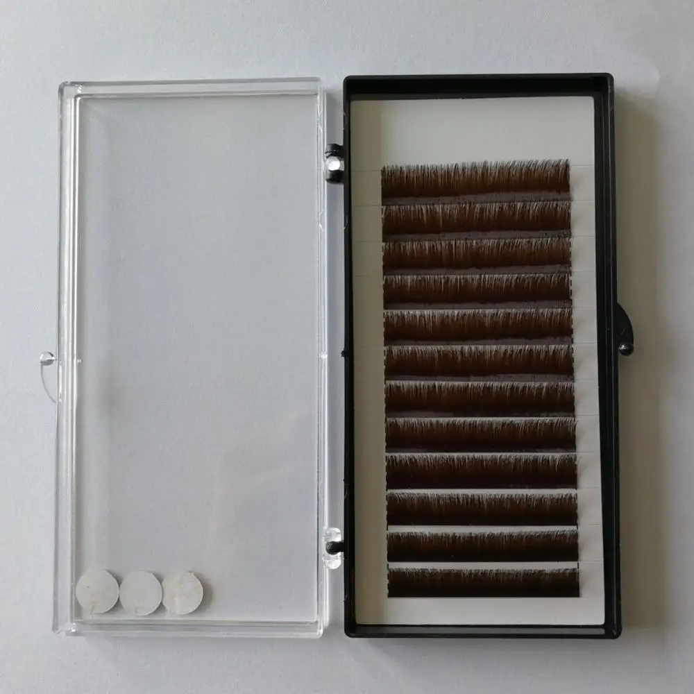 Объемные русские объемные ресницы для наращивания ресниц коричневого цвета 0,07