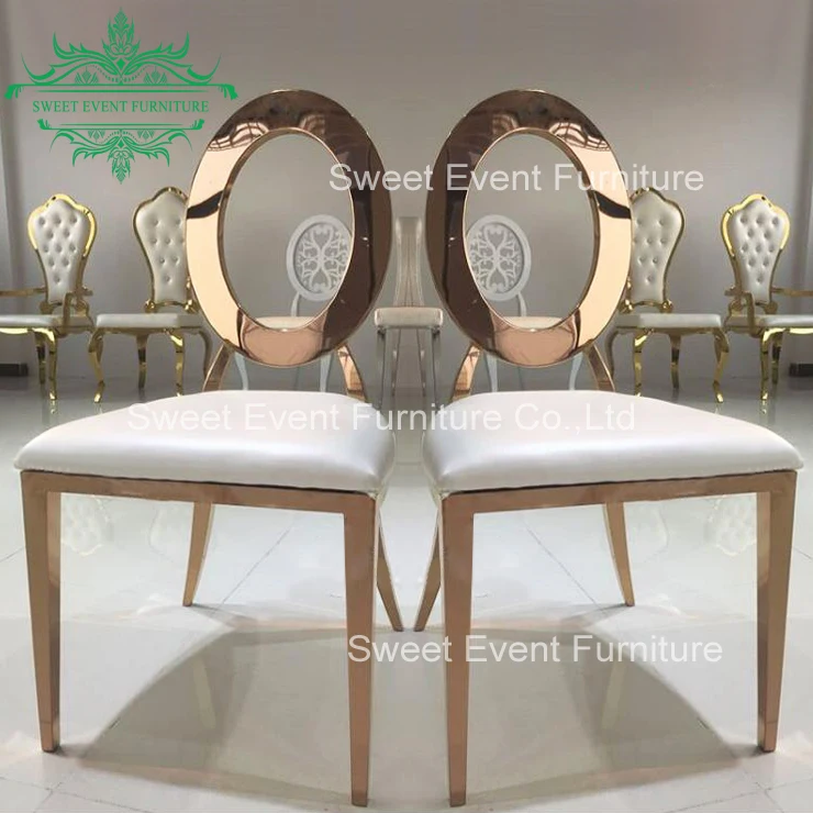 Sweet foshan furniture oval back stainless steel hotel banquet chair