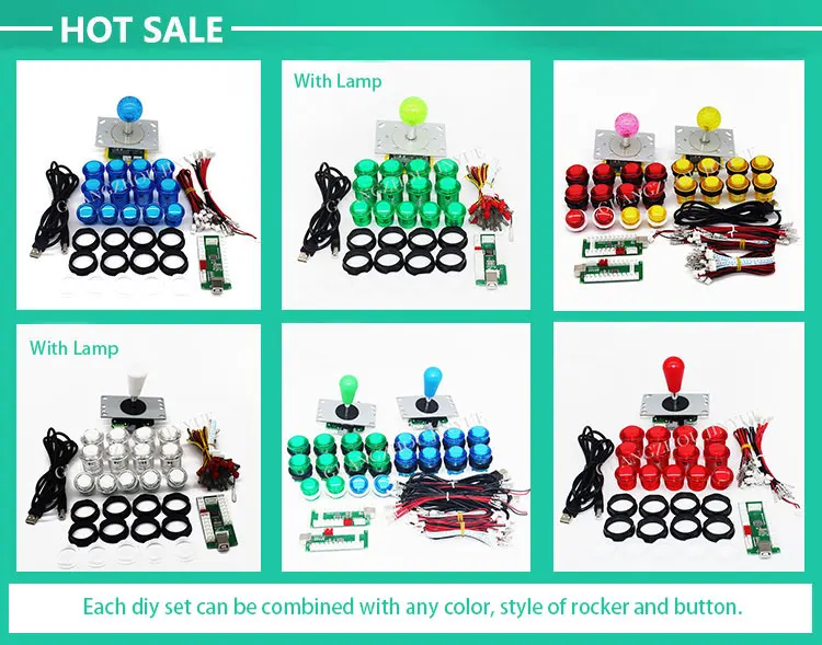 Большой красный аркадный кнопочный переключатель Jinyuetek в сборе