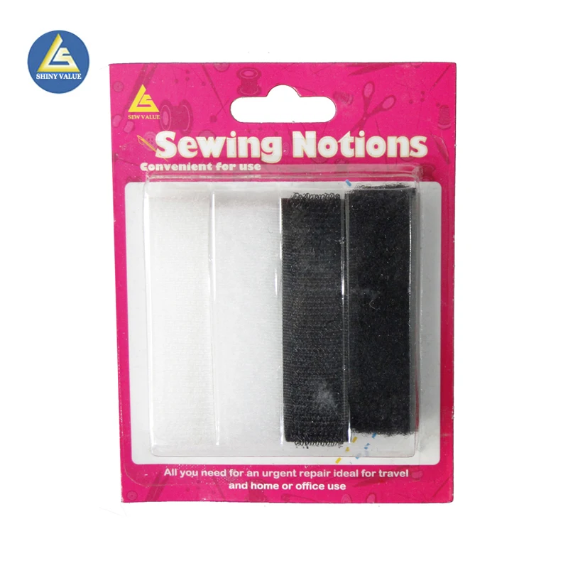 20cm length black 70% polyester fancy hook&loop fastener stick-on