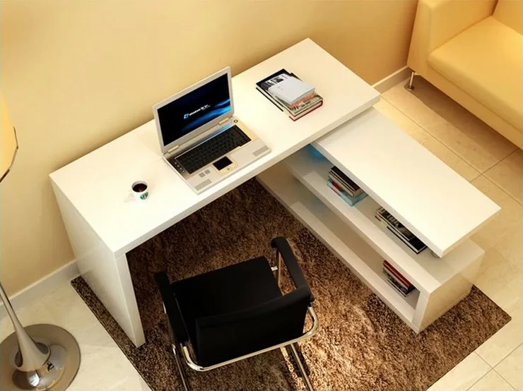 
Extension 360 degree rotary computer desk study table for student office desk with shelf 