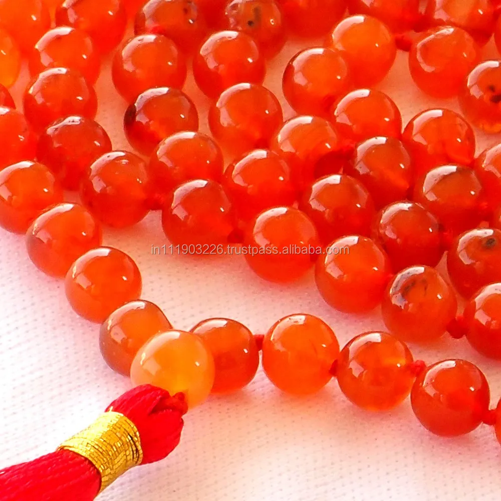 
Red Carnelian 108 Bead Prayer and meditation Mala Beads 