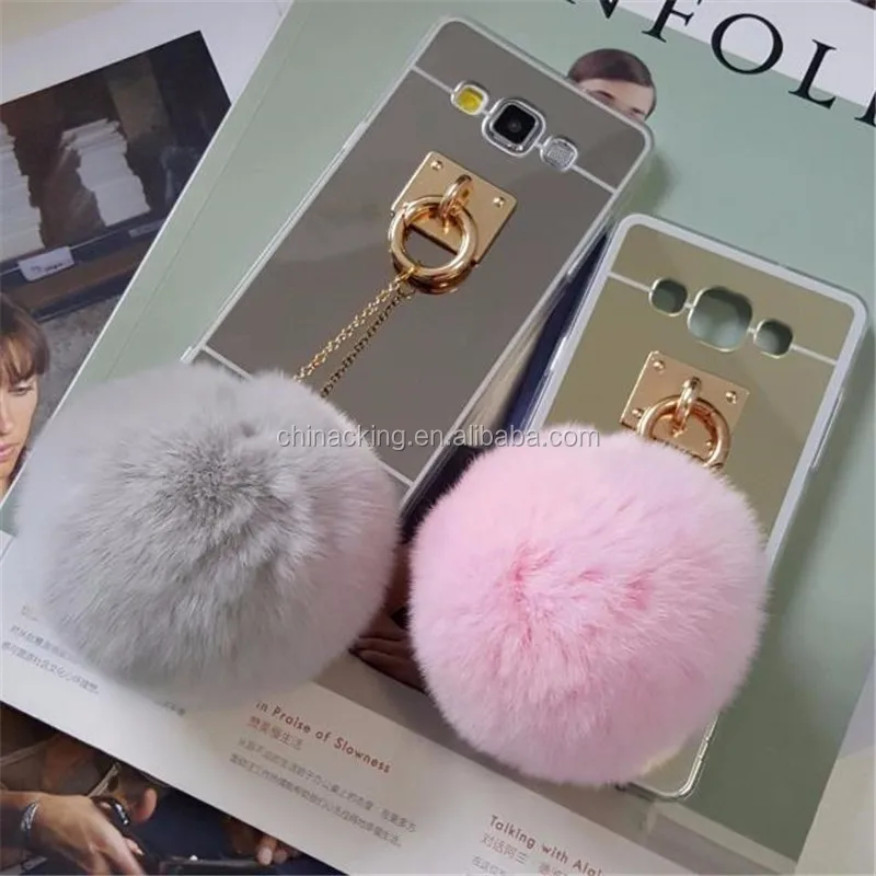 Luxury Fur Ball Case Cover For Samsung Galaxy J1 j1 Ace J2 J3 J5 J7 Case 2015 2016 2017 J120 J320 J510 J710 J520 J720 Case Cover