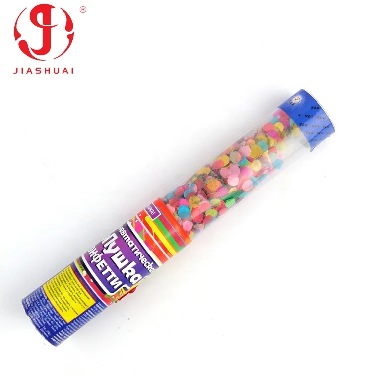 Wholesale Transparent Tube Mini Confetti Cannon Eco-friendly Paper Round Party Compressed Poppers